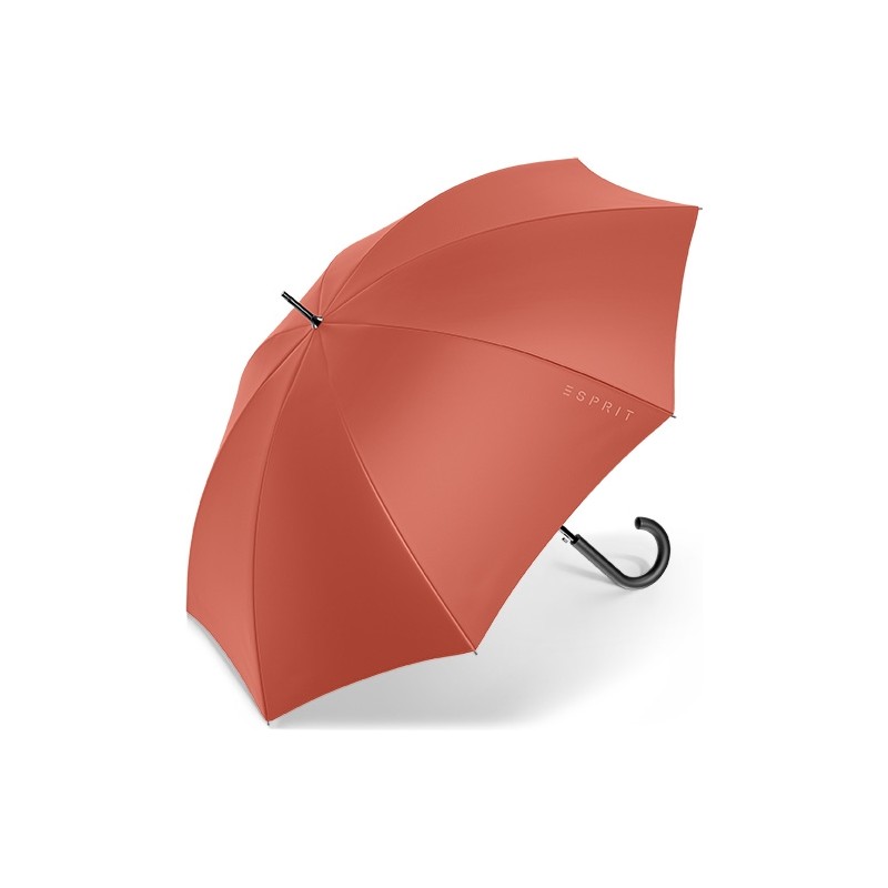 Esprit - Long parapluie couleur orange brulée uni avec canne noire