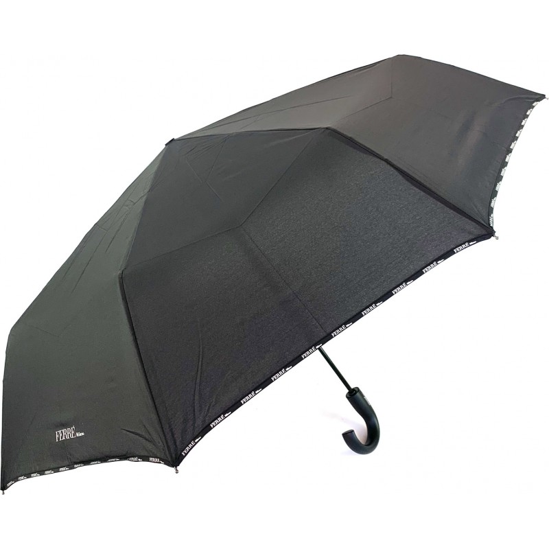 Parapluie moyen noir à manche courbé Gianfranco Ferre