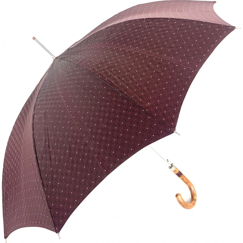 Pierre Cardin - Long parapluie canne en bois, élégance classique et matériau noble - bordeaux
