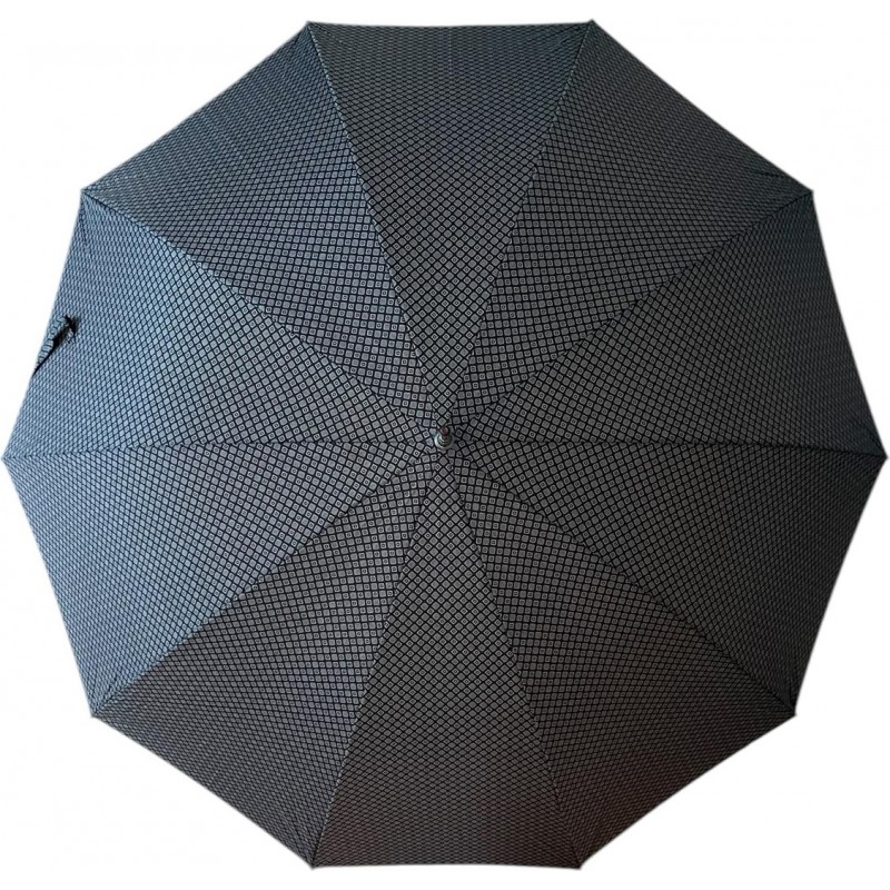 Pierre Cardin - Long parapluie noir à motifs, canne bois
