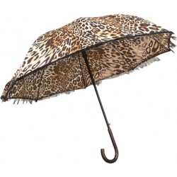 Long leopard umbrella black...