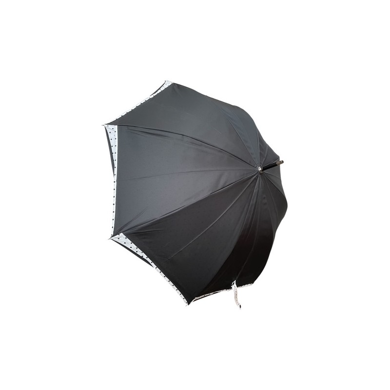 Gianfranco Ferré - Long parapluie bord pois, manche marbré courbé