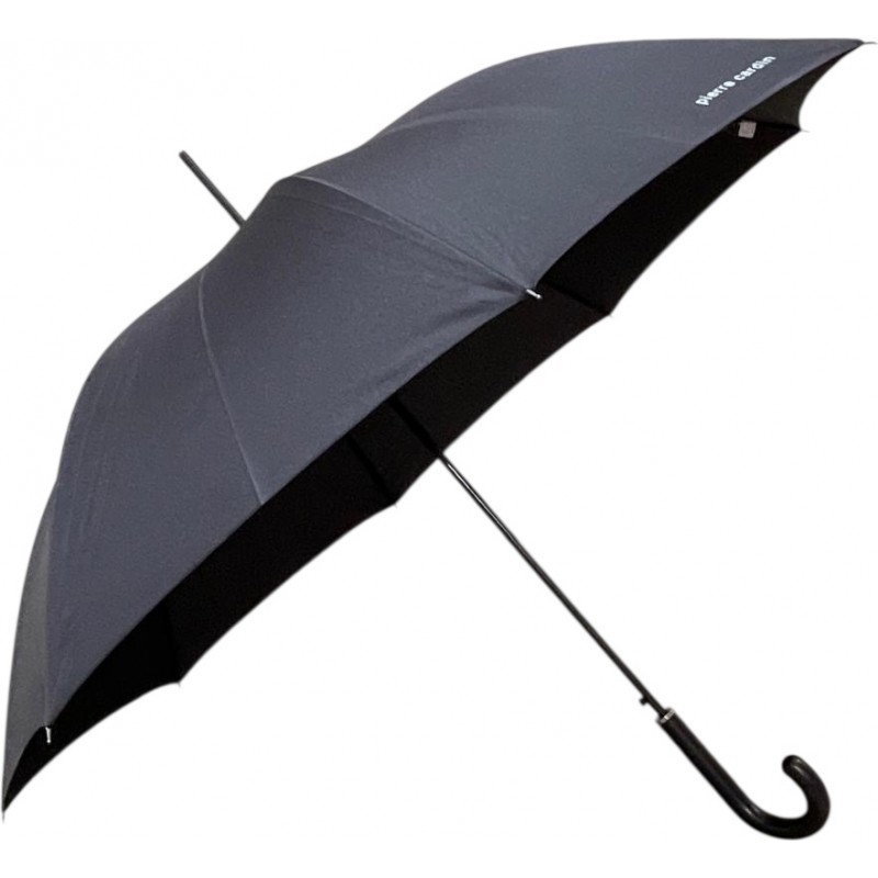 Pierre Cardin - Long parapluie canne, élégant, intemporel et passe partout - noir