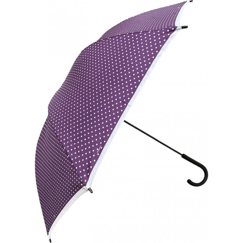 Doppler - Long parapluie canne Fiber Flex Graphics - violet à pois