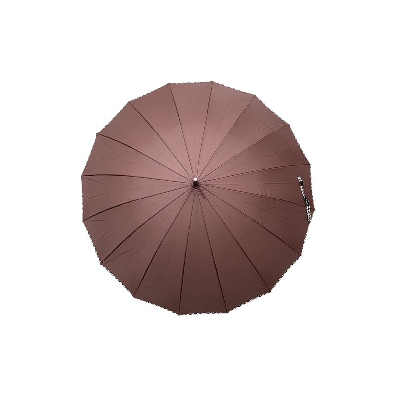 Nuvem - Long parapluie canne 16 baleines -  marron