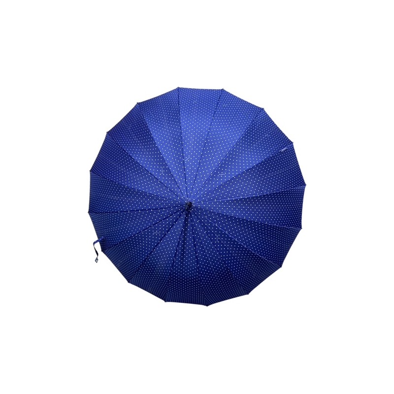 Bisetti - long parapluie canne 16 baleines - bleu