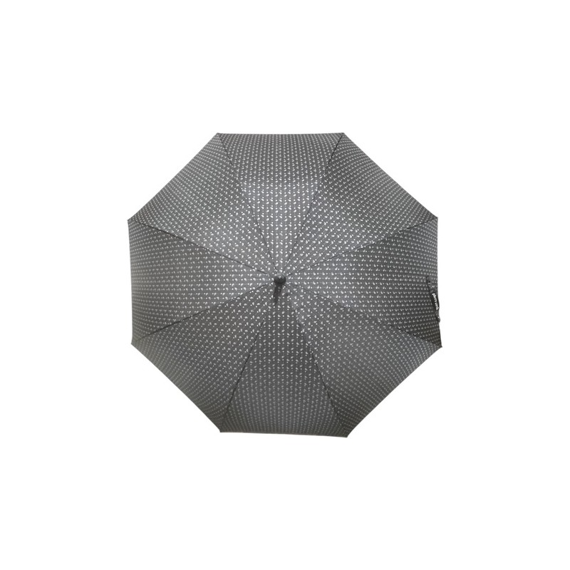 Pierre Cardin - long parapluie canne en bois travaillé "Voltaire" - noir à motifs